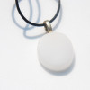 White Jade Palm Stone on a Leather Thong Necklace - Made to Order