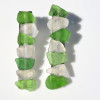 White and Green Sea Glass Barrettes