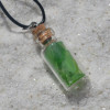 Green Sea Glass Necklace in a Glass Vial