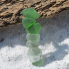 Shades of Green and Sea Foam Sea Glass French Barrette - 60 MM - Made to Order