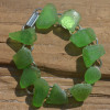 Frosted Green Sea Glass Charm Bracelet 