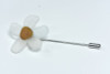 Frosted White and Brown Sea Glass Flower Lapel Pin or Brooch - Made to Order