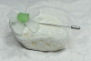 Frosted White and Green of Sea Glass Flower Lapel Pin or Brooch