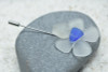 Frosted White and Blue Sea Glass Flower Lapel Pin or Brooch