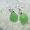 Dangling Green Sea Glass Earrings