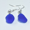 Surf Tumbled Cobalt Blue Sea Glass Earrings