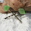 Green Sea Glass Hair Pins