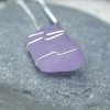 Purple Sea Glass Wire Wrapped Pendant and Necklace - Choose Sterling Silver Chain or Leather Cord - Made to Order