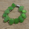 Frosted Green Sea Glass Bracelet - 3 Sizes Available - Made to Order
