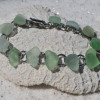  Aqua and Sea Foam Sea Glass Bracelet