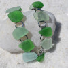 Shades of Green of Sea Glass Bracelet