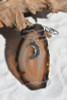 Agate Slice Ornament with Silver Moon Charm - Choose Your Agate Slice Color - Made to Order