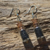 Black Tourmaline Stones in Delicate Glass Vial Earrings 