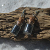 Tourmaline Stones in Delicate Glass Vial Earrings - Made to Order
