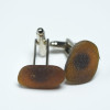 Brown Sea Glass Cufflinks Handmade - 1 Set - Made to Order