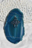 Agate Slice Ornament with Silver Celtic Cross Charm - Choose Your Agate Slice Color - Made to Order