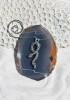 Agate Slice Ornament with Silver Snake Charm - Choose Your Agate Slice Color - Made to Order