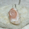 Wire Wrapped Apricot Agate Stone Necklace