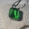 Green Obsidian Pendant and Necklace - Choose Sterling Silver Chain or Leather Cord - Quantity of 1 - Made to Order