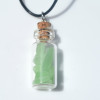 Frosted Aqua Sea Glass Necklace in a Glass Vial on a Leather Cord - Made to Order