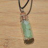 Frosted Aqua Sea Glass Necklace in a Glass Vial on a Leather Cord - Made to Order