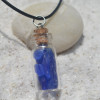 Blue Sea Glass Vial Necklace