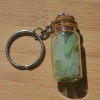 Aqua Sea Glass in a Glass Vial Keychain