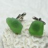 Surf Tumbled Kelly Green Sea Glass Cufflinks