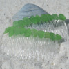 Green Sea Glass Hair Combs