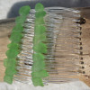 Surf Tumbled Green Sea Glass Hair Combs