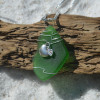 Sea Glass Necklace with a Silver Apple Charm for Educator - Choose the Color - Frosted, Green, Brown, or Aqua - Made to Order