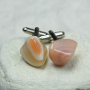 Tumbled Apricot Agate Stone Cufflinks