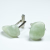 Green Jade Stone Cufflinks Handmade - 1 Set - Made to Order