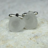 Frosted White Sea Glass Cufflinks 