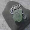 Silver Dragonfly Charm on a Sea Glass Necklace - Choose the Color - Frosted, Green, Brown, or Aqua - Made to Order