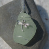 Silver Dragonfly Charm on a Sea Glass Necklace - Choose the Color - Frosted, Green, Brown, or Aqua - Made to Order