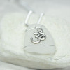 Genuine Sea Glass Necklace with a Silver Yoga Ohm Charm - Choose the Color - Frosted, Green, Brown, or Aqua - Made to Order