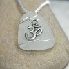 Genuine Sea Glass Necklace with a Silver Yoga Ohm Charm - Choose the Color - Frosted, Green, Brown, or Aqua - Made to Order