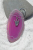 Agate Slice Ornament with Silver ASL I Love You Charm - Choose Your Agate Slice Color - Made to Order