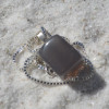 Gray Agate Rectangular Stone Pendant