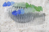 Rainbow Colored Sea Glass Hair Combs