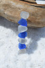 Blue and White Sea Glass Barrette