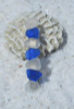 Blue and White Sea Glass French Barrette 