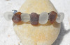 Brown and Frosted Sea Glass Hair Clip
