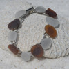 Frosted and Brown Sea Glass Bracelet