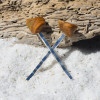 Yellow Jasper Stone Hair Pins (Quantity of 2)