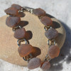 Brown Sea Glass Charm Bracelet 