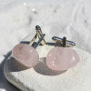 Rose Quartz Stone Cufflinks