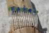 Blue and Green Sea Glass Hair Comb