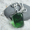 Tumbled Green Obsidian Stone Necklace